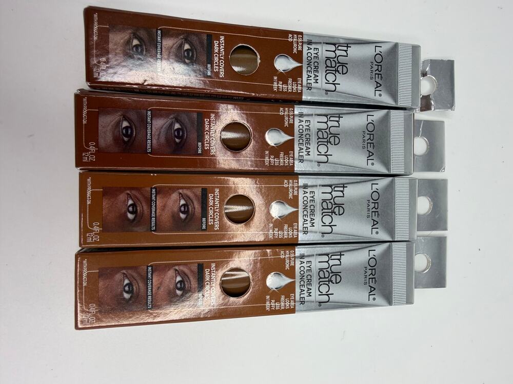 L'Oreal True Match Eye Cream in a Concealer Hyaluronic Acid 0.4oz Lot of 4 NEW